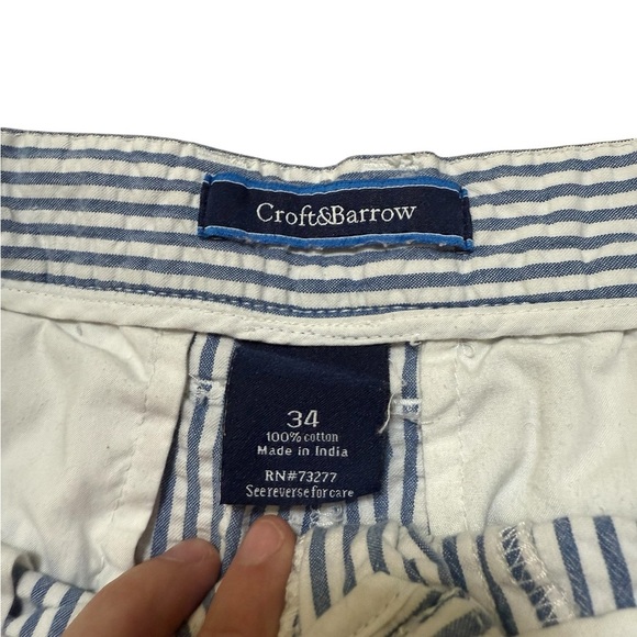Croft & Barrow Men’s Shorts Navy Blue Striped Size 34 Casual - Picture 2 of 6